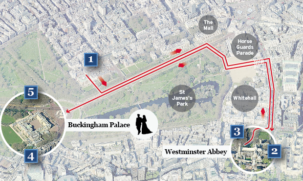 royal wedding route map. royal wedding route map. of